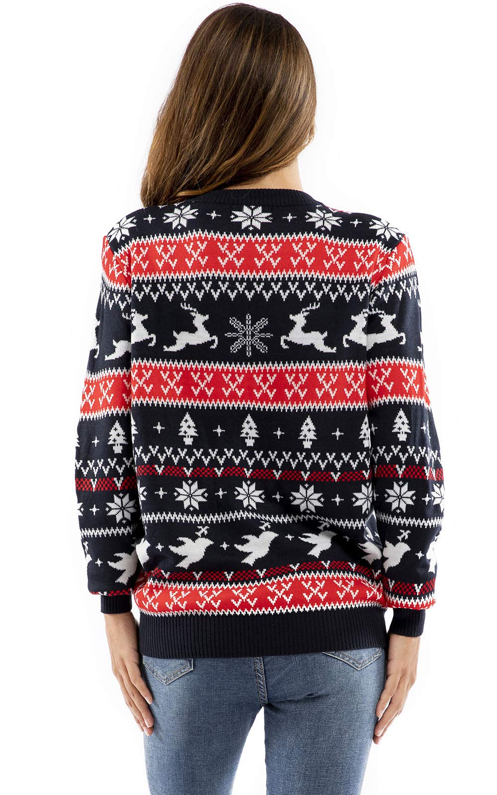 U LOOK UGLY TODAY Hässlicher Weihnachtspullover Damen Unisex lustig Chunky Fair Isle Gestrickter Festlicher Pullover Ugly Christmas Sweater für Party