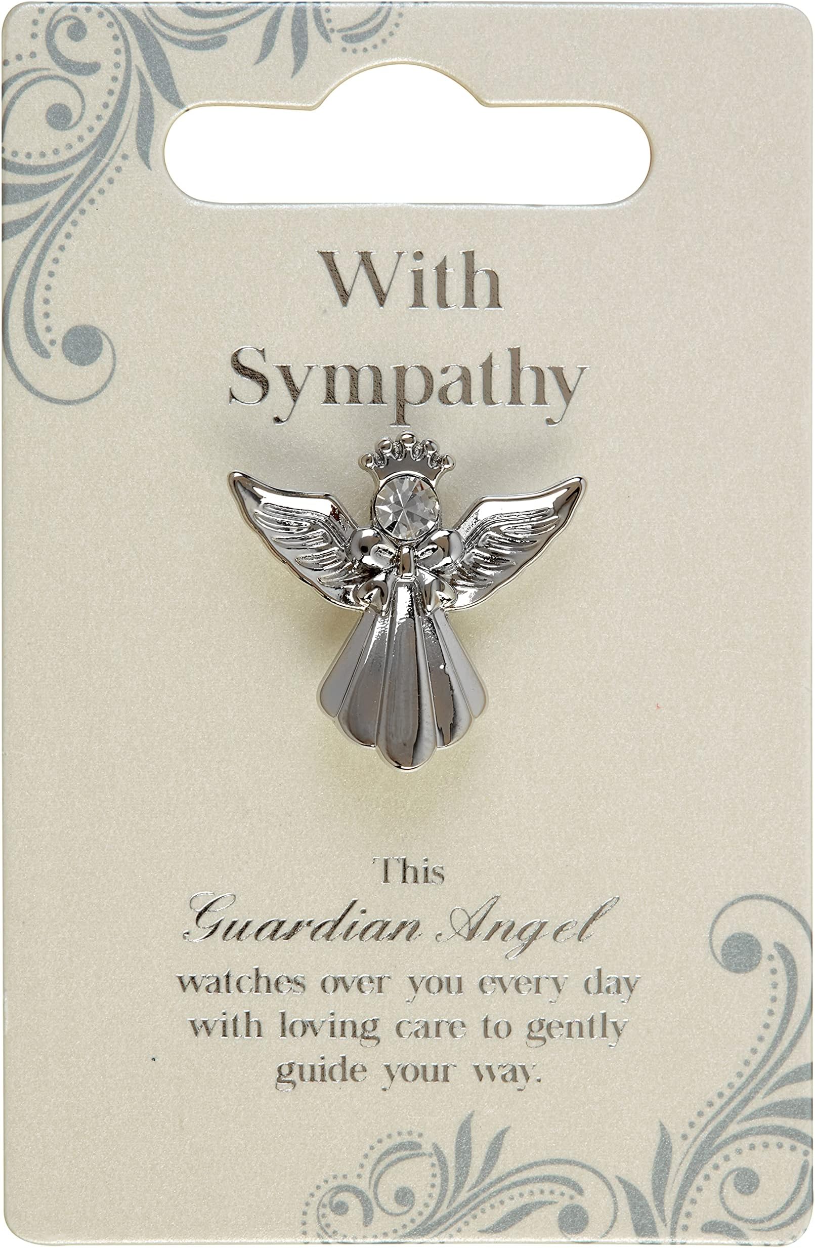 Guardian Angel Silver Finish Angel Badge Broach for Safe Travels Lapel Pin with Rhinestone for Men & Women Suit T-Shirt Hat Jackets with Message for Travelling Partner & enthusiasts