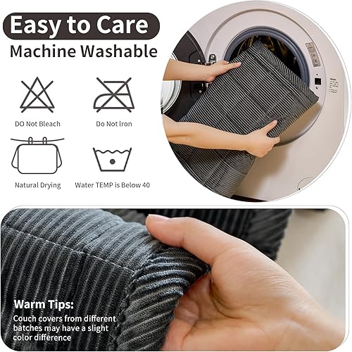 Miniatura 7 de Funda de sofá para mascota (1 unidad, gris oscuro, 27.6 x 70.9 pulgadas)