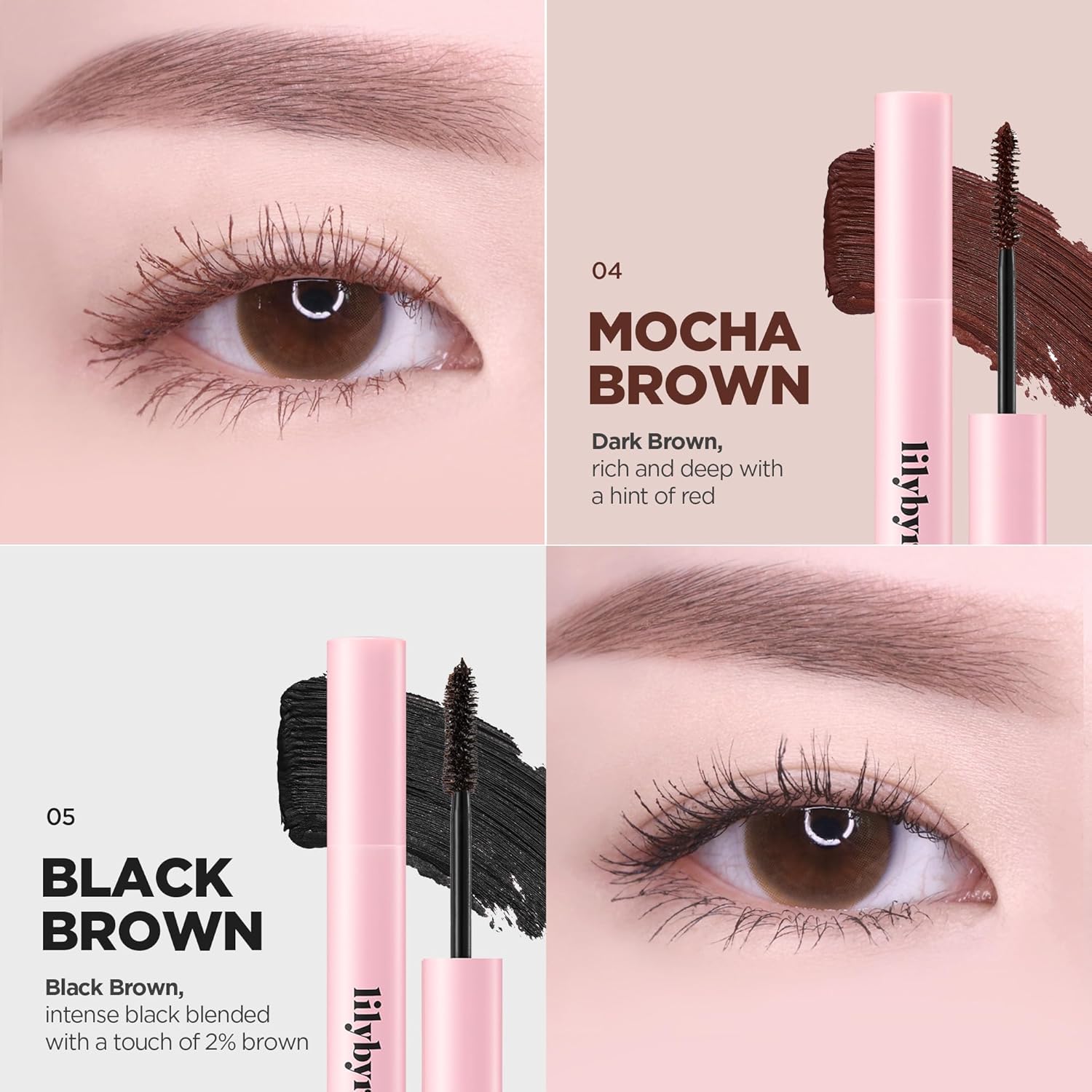 lilybyred Am9 to Pm9 Survival Colorcara | Korean Color Mascara with Natural Effect, Waterproof Waterless Formula, Bold Color, Long-Lasting Curl Hold, Clump-Free, No Smudge, 0.21 oz. (05 Black Brown) - Image 5