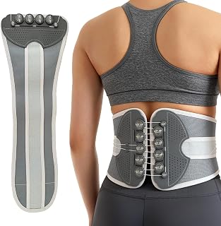 Back Brace for Lower Back Pain Relief – Adjustable Lumbar Support Belt for Men & Women – Breathable Mesh Back Support with Dual Side Stabilizers