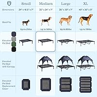 Vista 5 de Elevated Dog Bed - 30x24-Inch Portable Pet Bed with Non-Slip Feet - Indoor/Outdoor Dog Cot or Puppy Bed for Pets up to 50lbs by PETMAKER (Black)