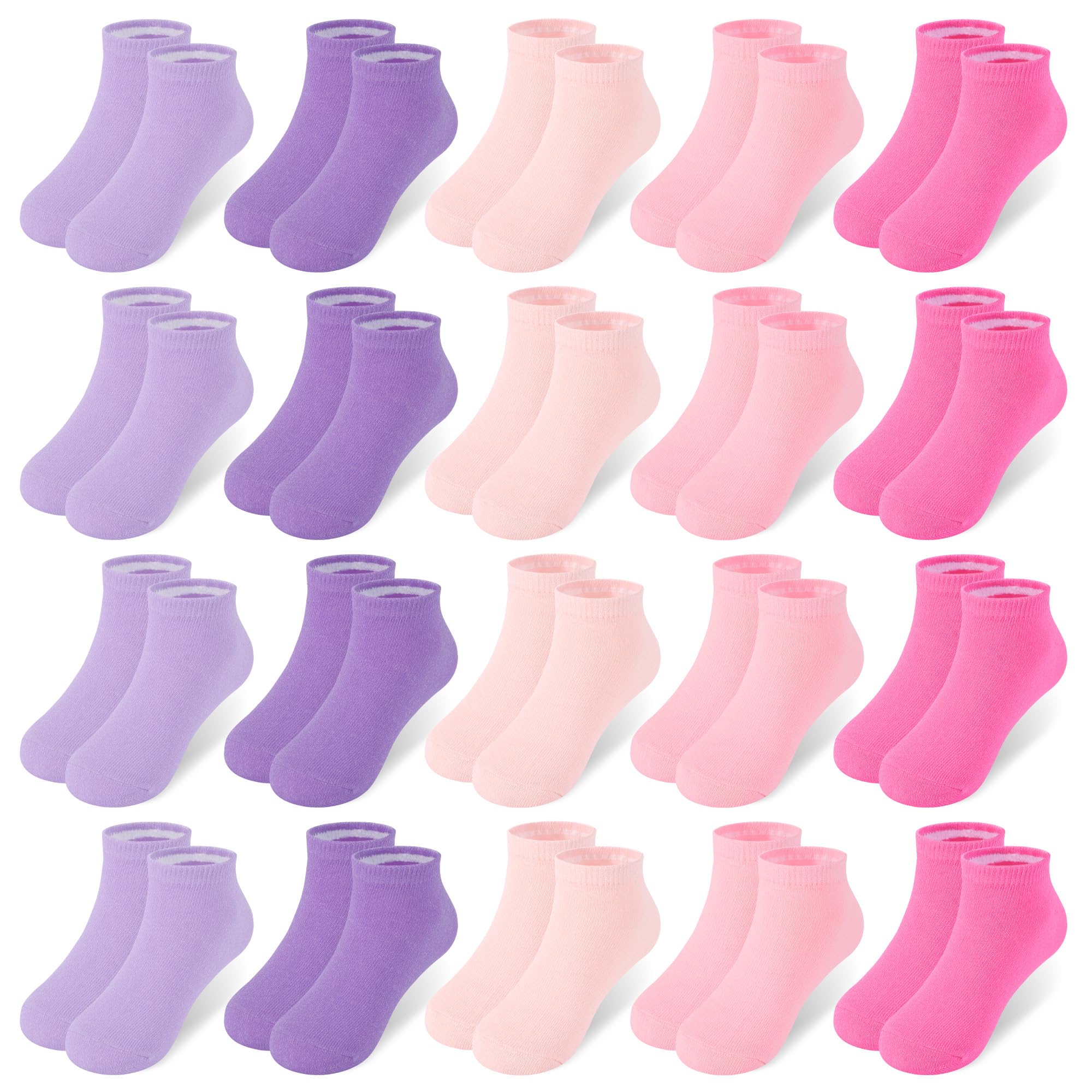 20 Pairs Boys Ankle Socks, Unisex Low Cut School Socks Ages 1-14
