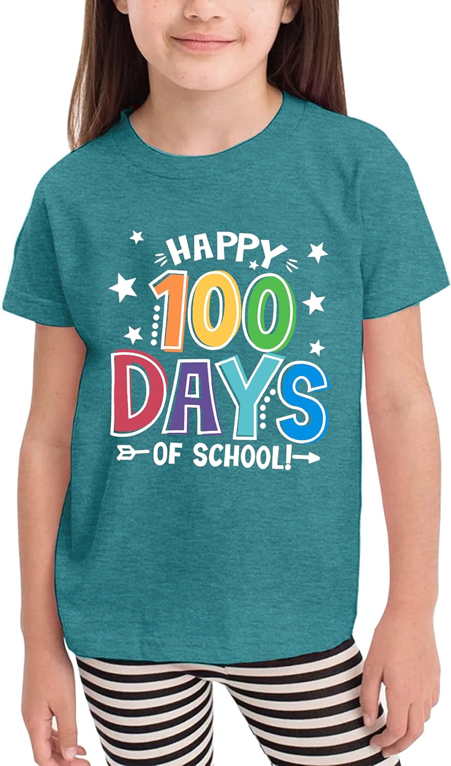 Toddler Happy 100 Days of School Shirt Cute Boys Girls Kindergarten Shirts 100th Day of School Celebration Gifts Tops - Image 5