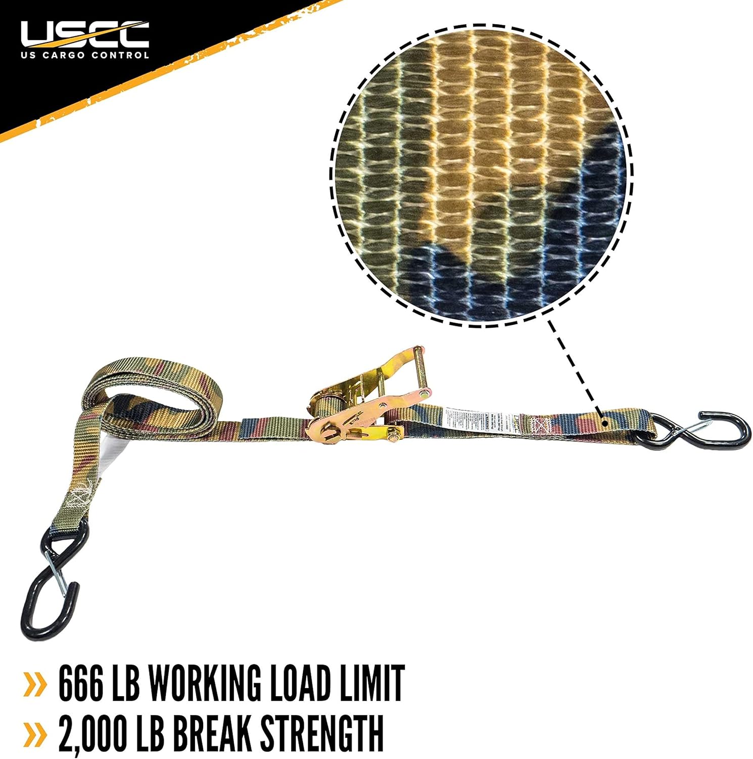 Ratchet Straps 1"x8 Ft 2-Pack – Camo S Hook Tree Stand view 2