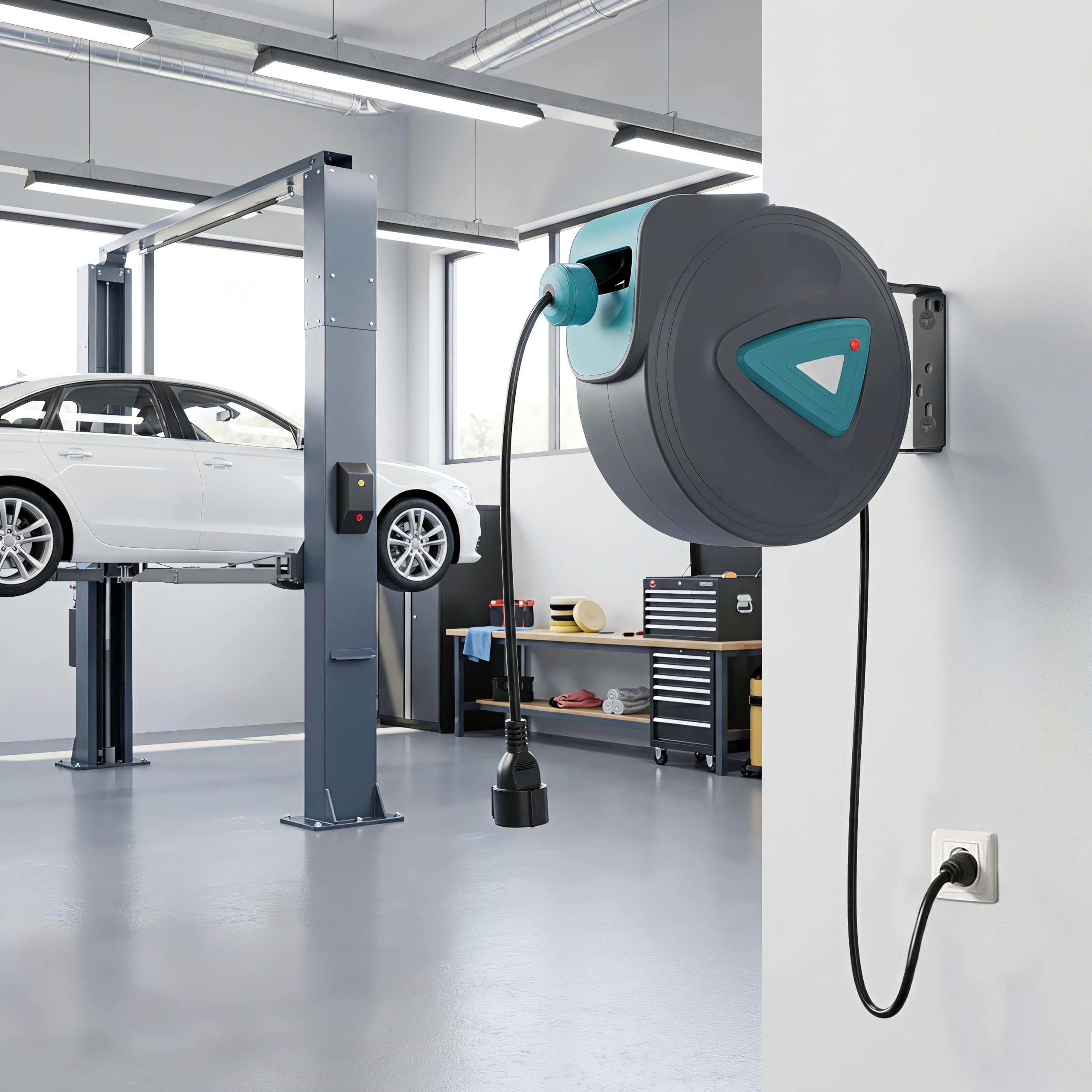 YRHome Enrouleur de câble, automatique, 20 m, câble électrique, câble d'extension automatique, système de gestion de câbles pour montage mural