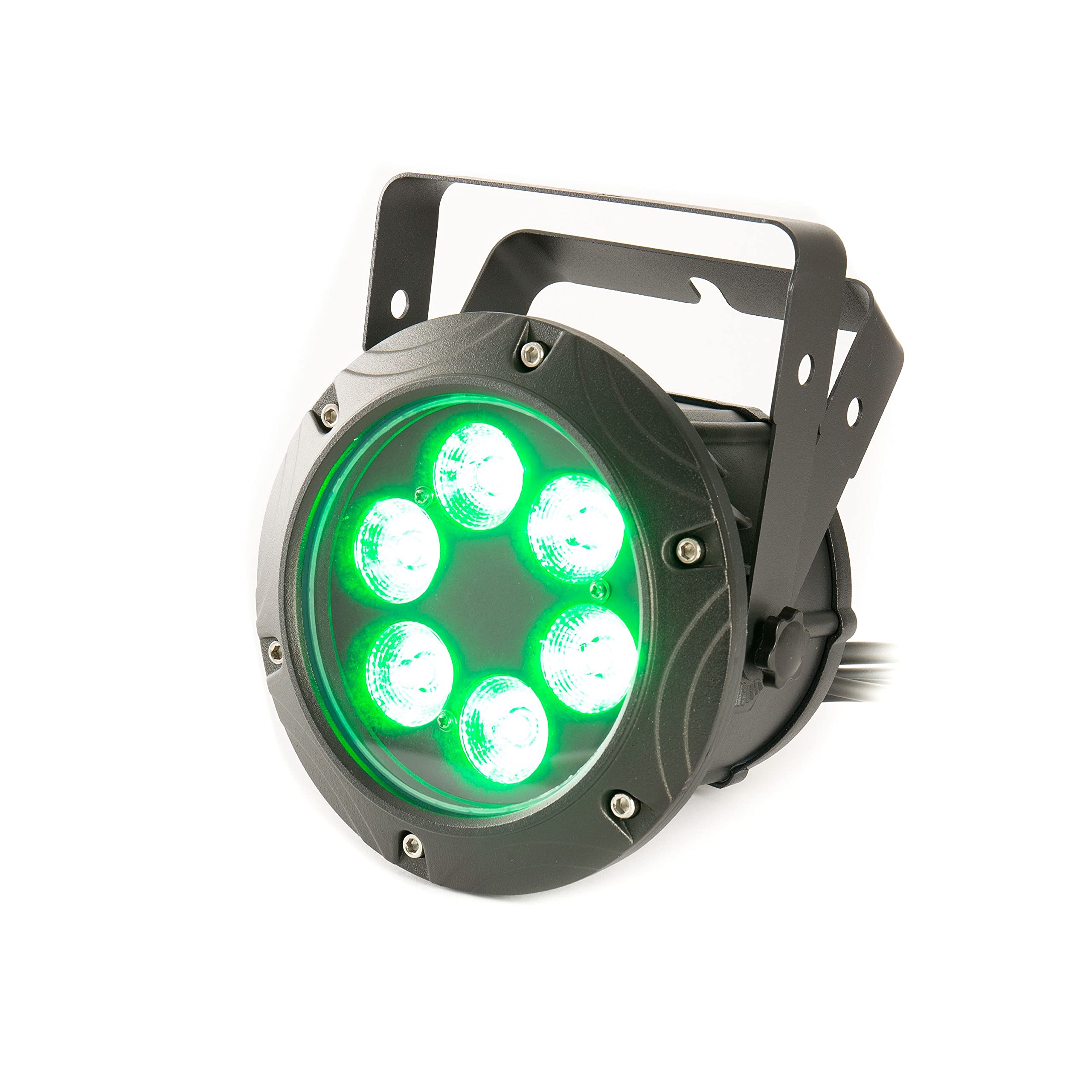 Nano Spot ARC Outdoor LED PAR Scheinwerfer - 6x 8W RGBW, IP65, DMX Steuerbar, 48W Leistung, 30° Abstrahlwinkel, Schwarz, Inklusive DMX IN und Power IN Adapter