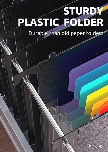 Miniatura 5 de Carpetas de archivos expandibles de 26 bolsillos y carpetas colgantes de plástico