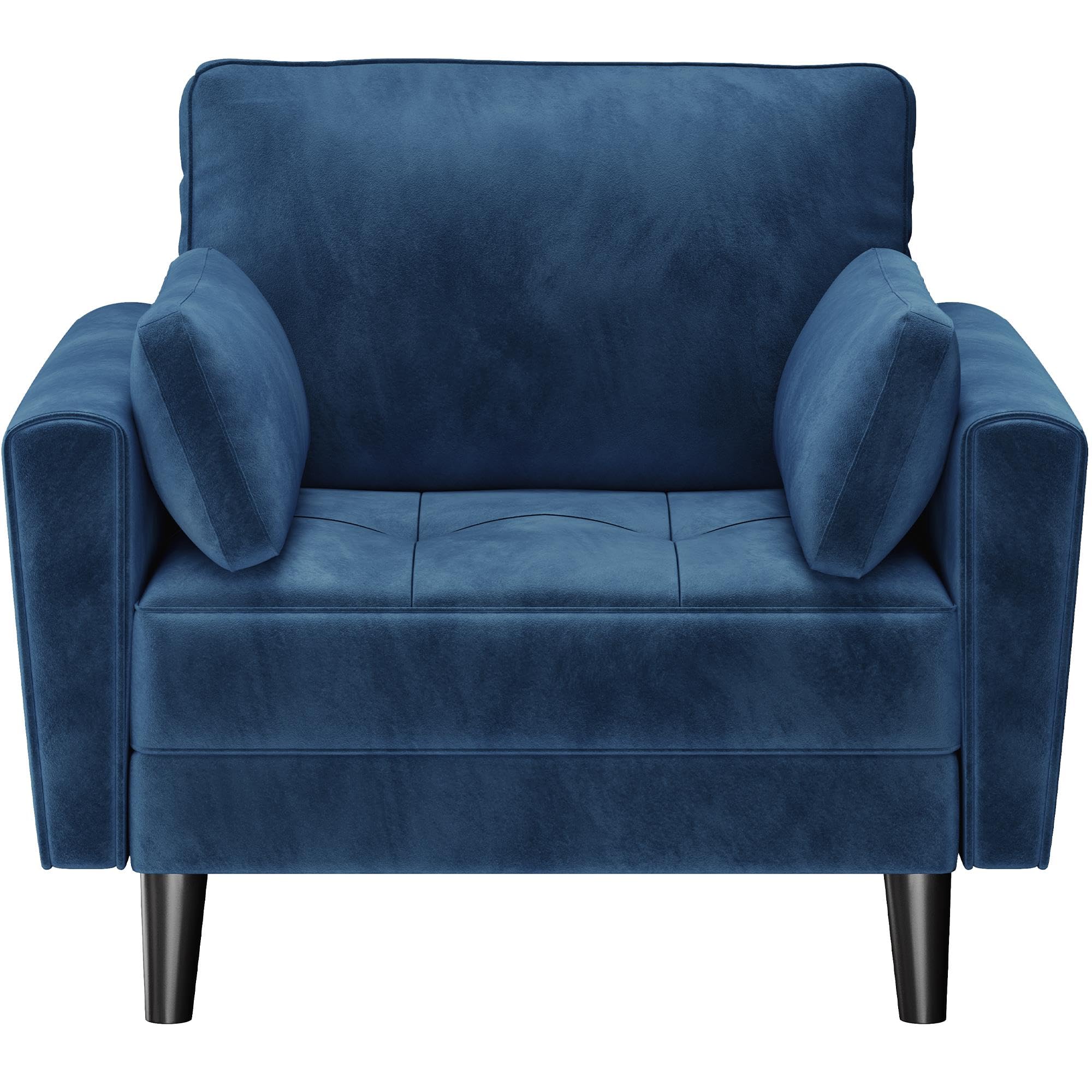 Yaheetech Blue Velvet Oversized Ergonomic High Back Tub Lounge Armchair
