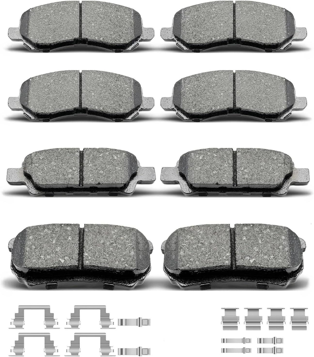 D866 D1037 8pcs Ceramic Front Rear Brake Pads Set With Clips Fit For 2011-2014 Chrysler 200,For 2007-2010 Chrysler Sebring,For 2008-2014 Dodge Avenger,For 2007-2017 Jeep Compas/For Patriot