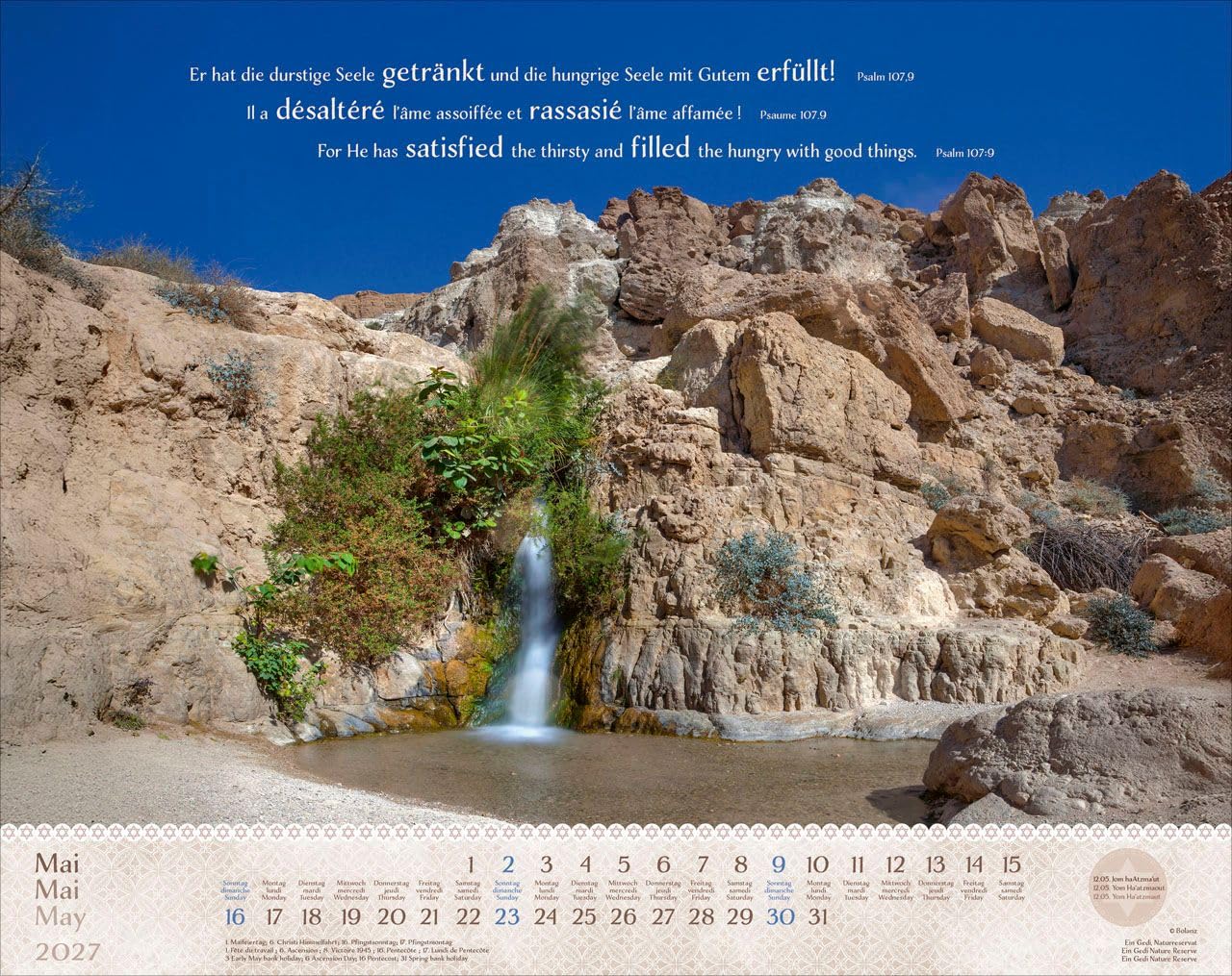 Israel Shalom 2027 – Wandkalender