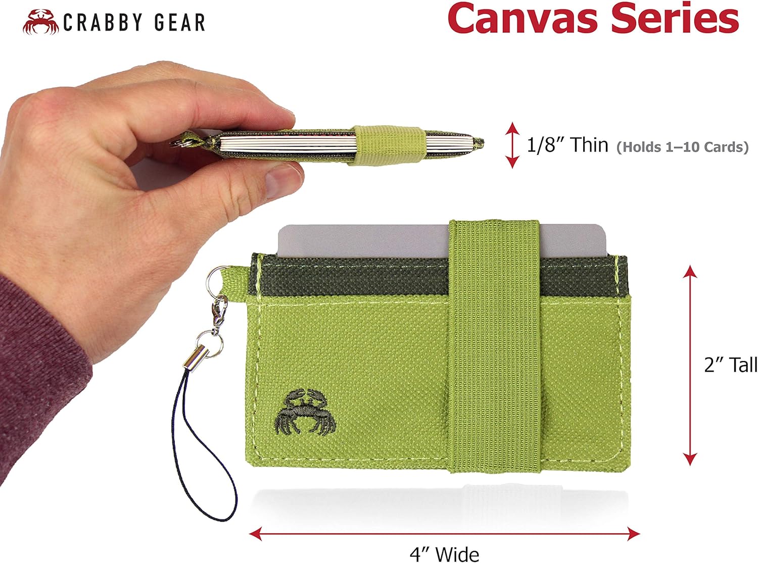 Crabby Wallet - Thin Minimalist Front Pocket Wallet - C3 Canvas Wallet,Holden,One Size - Image 3
