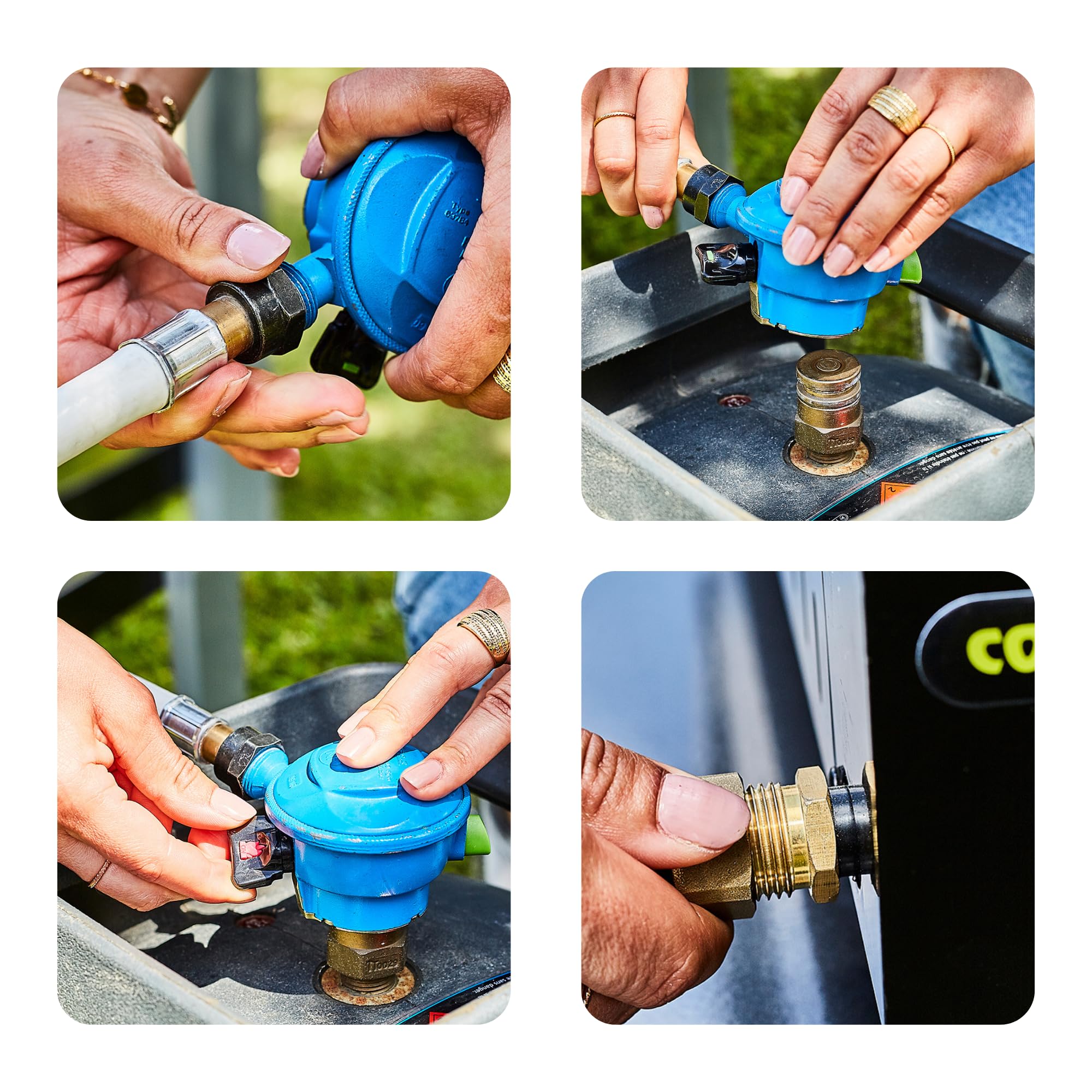 Cook’in Garden - Tuyau Gaz pour Barbecue, Flexible en Caoutchouc 125 x 2 x 2 cm, Compatible Bouteilles Butane et Propane, Raccordement à Visser Sécurisé, Accessoire pour Cuisson Extérieure Jardin