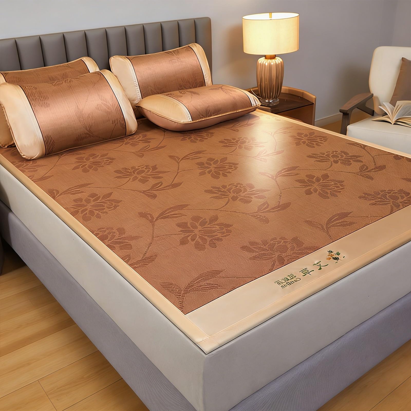 Summer Bamboo Bed Mat, Breathable Summer Air Conditioning Mattress Pad, Foldable, Multiple Sizes(E,180 * 200m/70.8 * 78.7in)