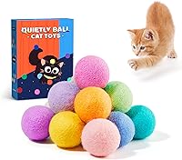 Potaroma 12-Pack Quiet Felt Cat Balls with Catnip - Silent Exercise Toys for Kittens, 1.6 Inch Colorful Fun Balls