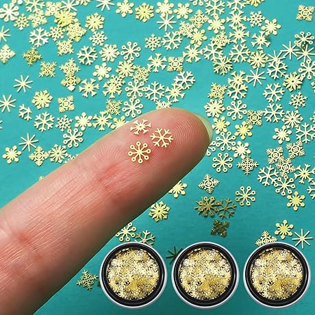 Shiny Gold Snowflake Embellishments