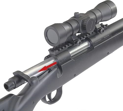 Miniatura 4 de BBTac Paquete de pistola de Airsoft – American Sniper – Potente rifle de francotirador de primavera, escopeta y pellets BB, ideal para juegos de