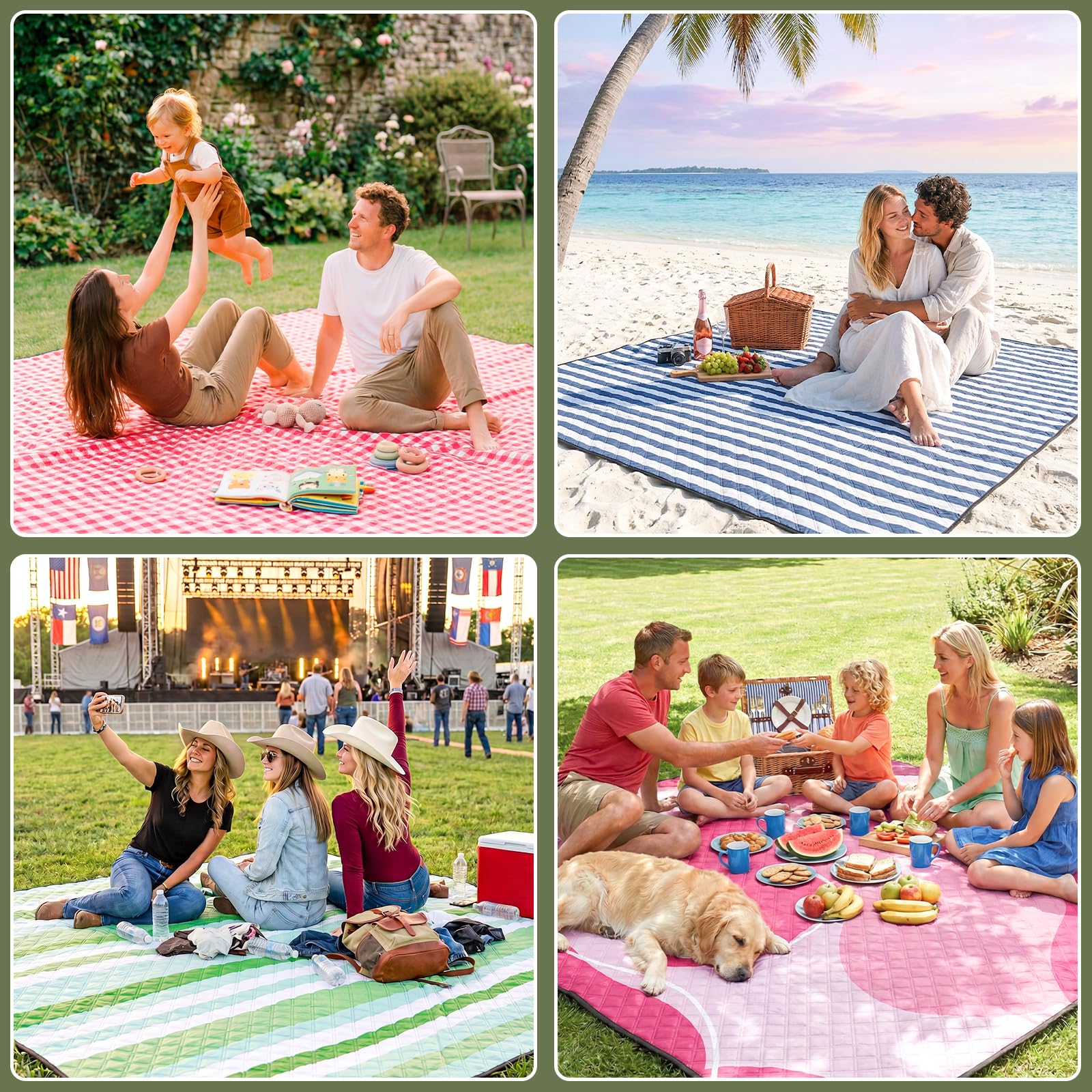Best Outdoor Blanket Picks for 2026: Spec-First Roundup 2 Genovega Waterproof Sandproof Beach Blanket Picnic Outdoor Mat Rug Extra Large F — product photo
