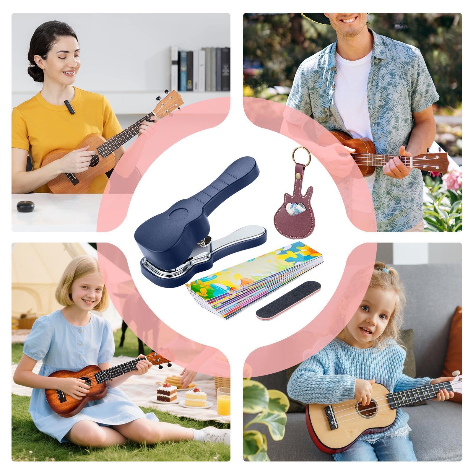 Jeu de médiators pour guitare – 16 x 6,4 cm, kit de perforateur ďe basse, levier ergonomique haute pression, perforateur đe plectre | Kit d'artisanat musical bricolage unique, amateurs d́e joueurs, ga