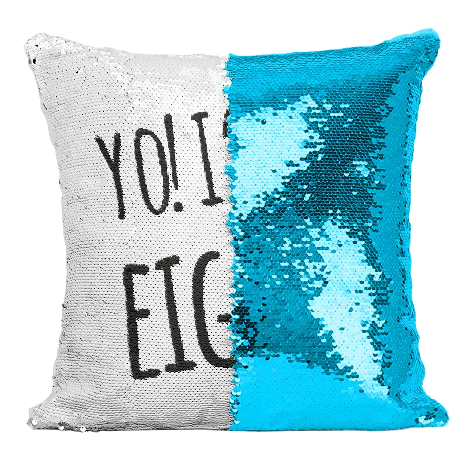 Housse sequin turquoise 8 ans pour décorer une fête d'anniversaire
