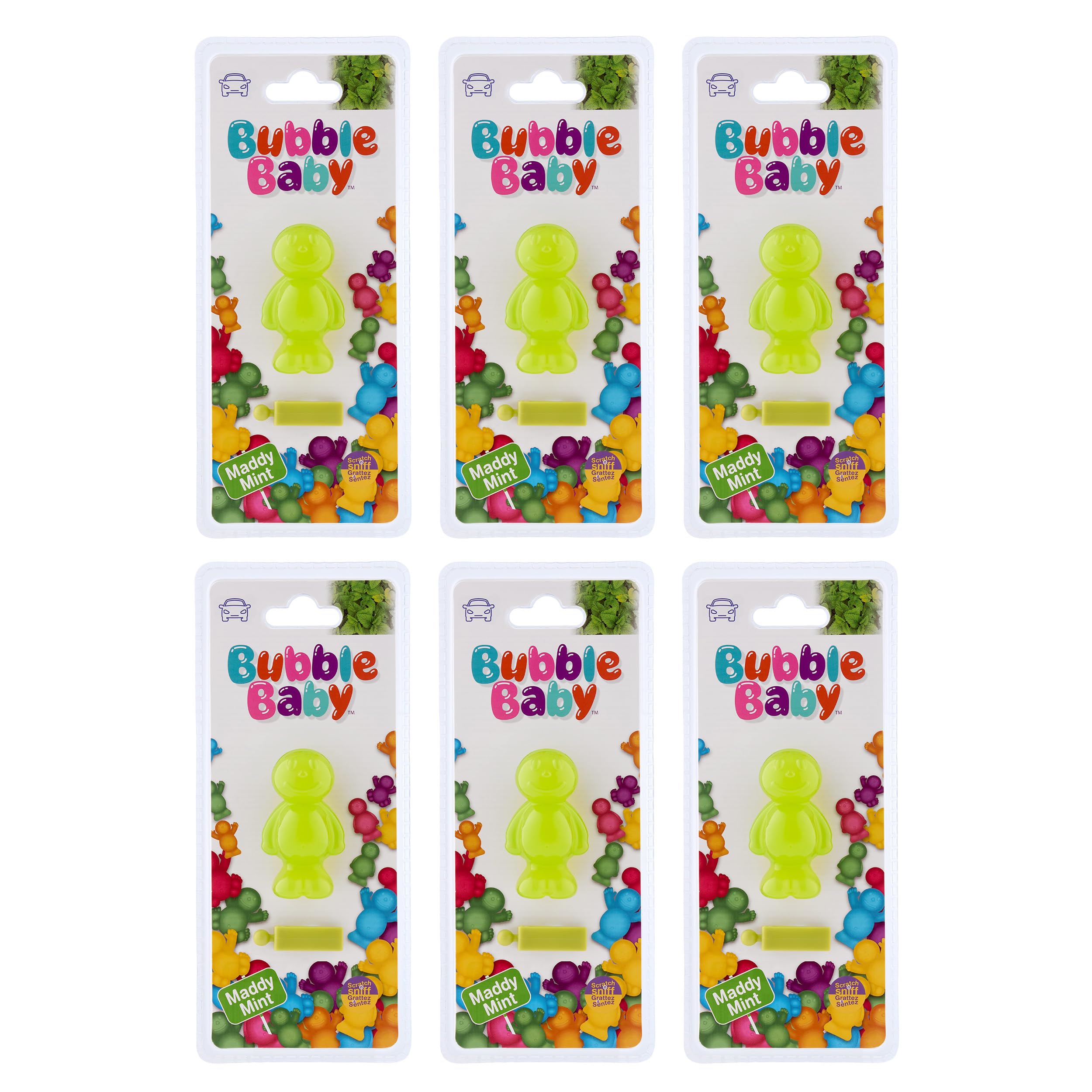 BUBBLEBABY 3D/Vent Clip Car Vent Air Freshener And Odour Eliminator - Mint Fragrance Pack of 6