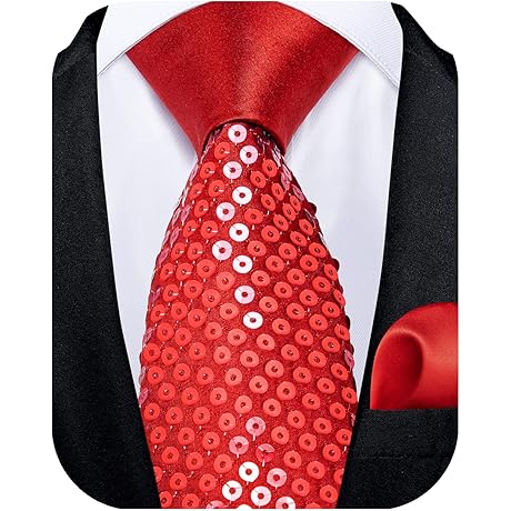 Vibrant Red Sequin Tie: Elevate Your Style with Shimmering Sophistication