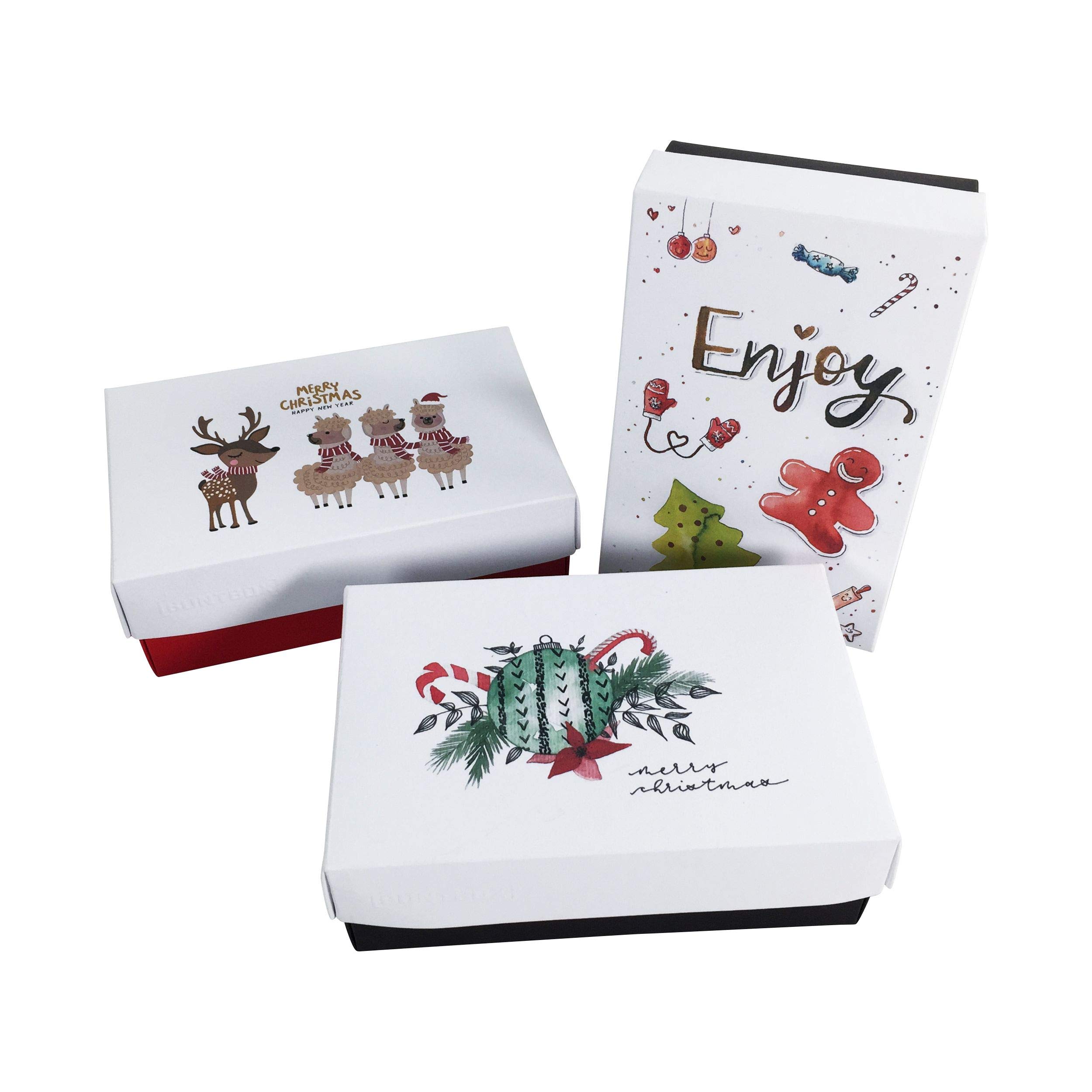 BUNTBOX 2010-26 - Juego de cajas de cartón (tamaño M, 3 unidades), diseño navideño