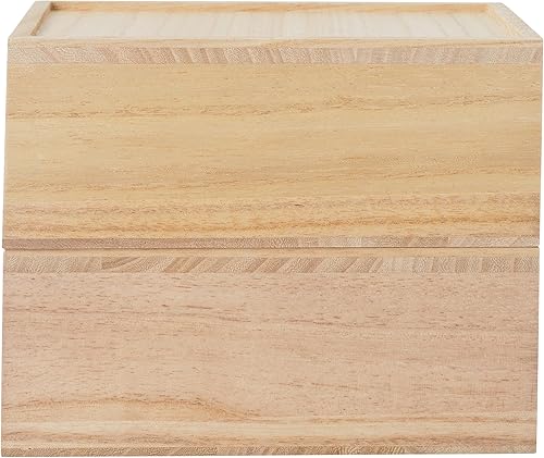 Miniatura 8 de Martha Stewart Weston Cajas de almacenamiento apilables de madera con cajones extraíbles, organizadores de almacenamiento de madera de Paulownia,