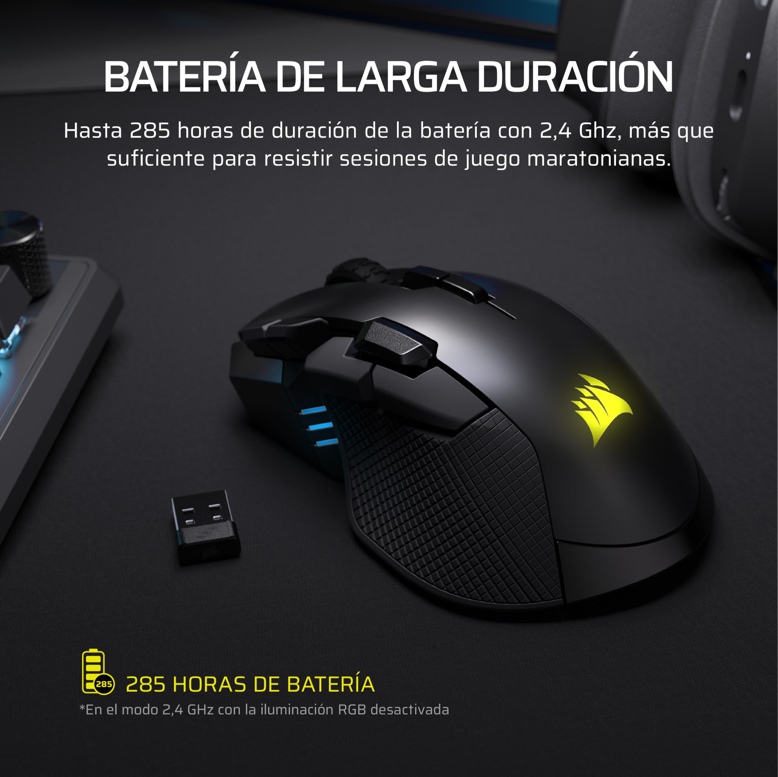 Corsair IRONCLAW Wireless SE (2026) Ratón para Juegos – Negro | 26 000 PPP, Diseño Ergonómico para Manos Grandes, 10 Botones Programables, para MOBA, FPS, MMO