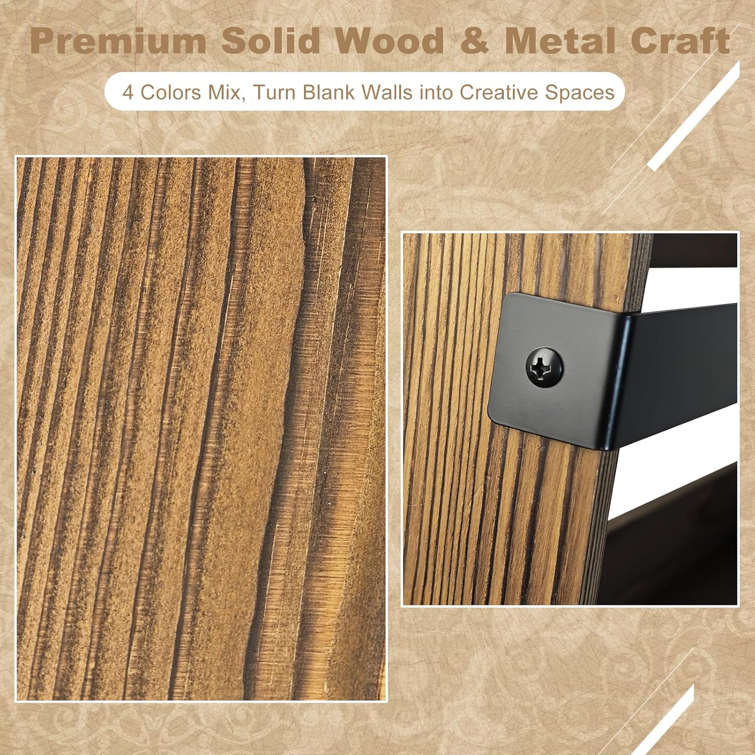 Wood Magazine Rack Wall Mounted & Wall Magazine Rack, Pine Wood + Black Metal Wall Magazine Holder for Magazines, Books – Mountable or Freestanding Organizer