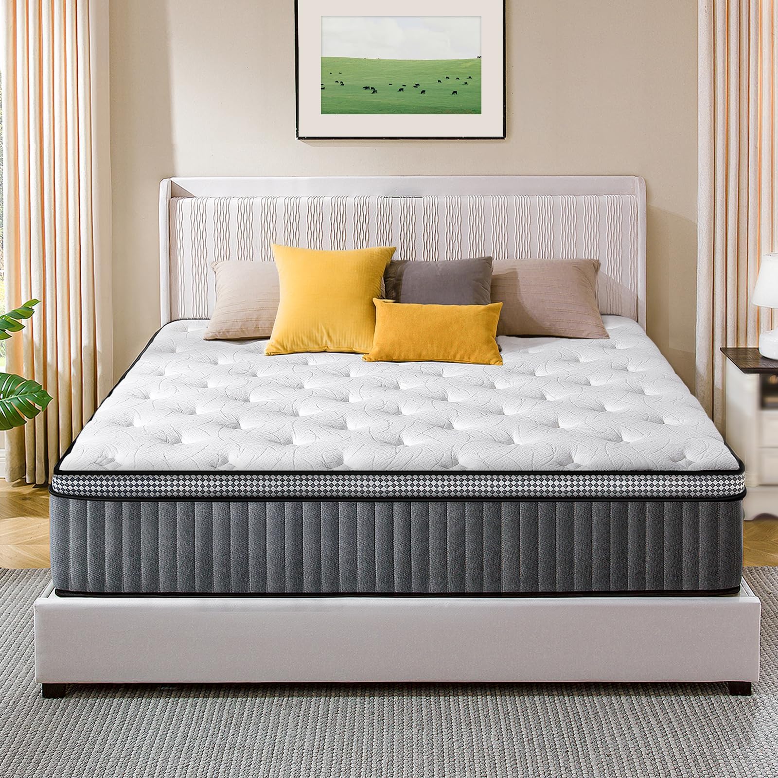 Italian Design 12-Inch Queen Hybrid Mattress - Memory Foam and Pocket Spring Medium Firm Support