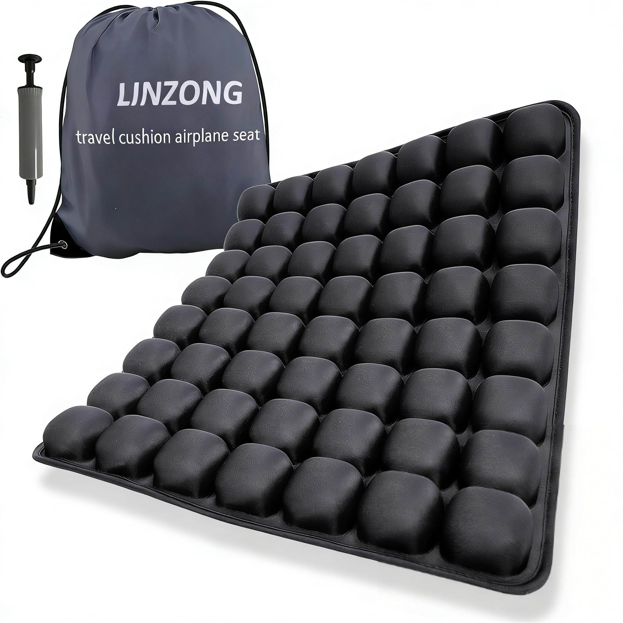 LinZong Travel Cushion Airplane Seat,Plane Seat Cushion for Long Flights,Portable Inflatable Seat Cushion for Air Travel,Office,Car and Wheelchair,