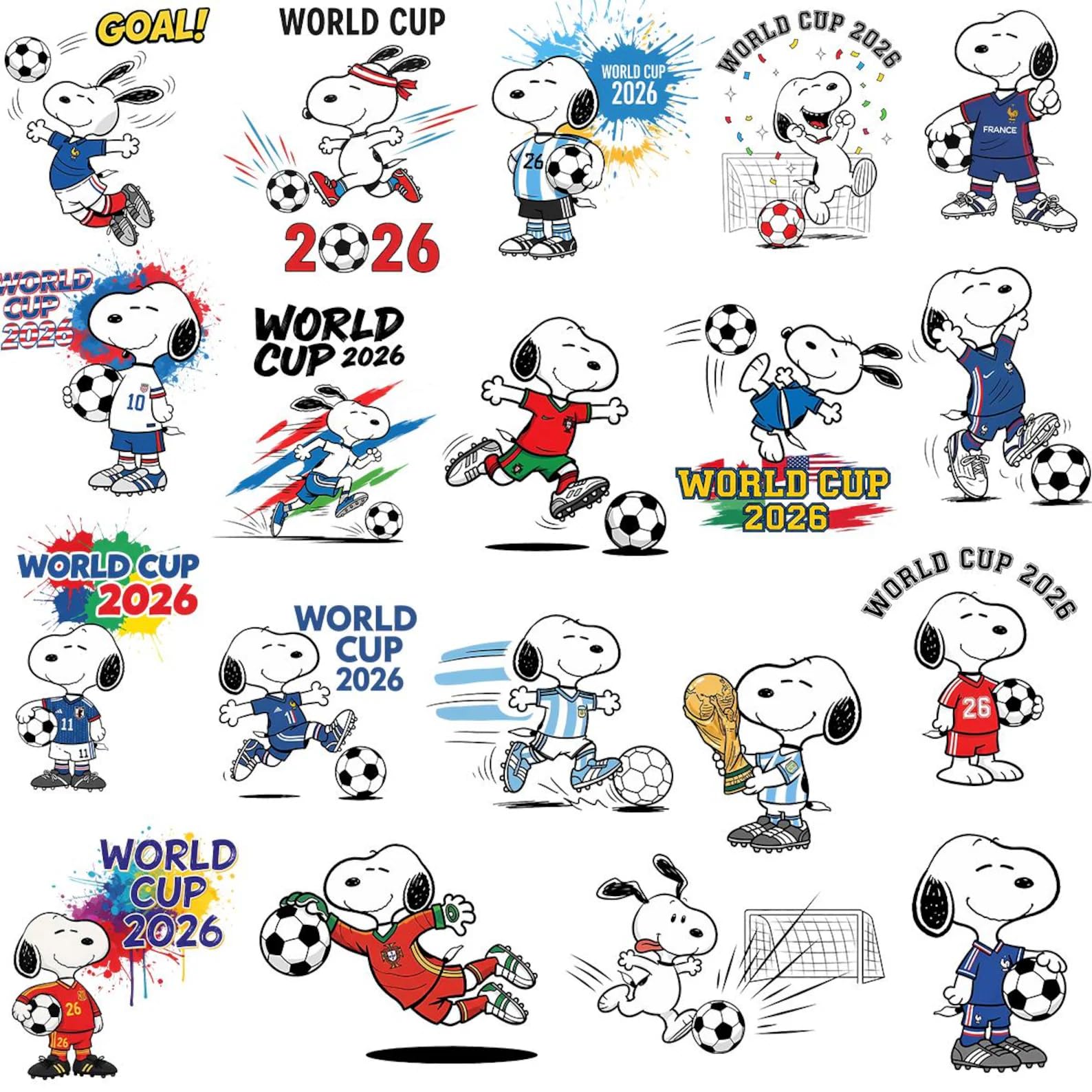 World Cup 2026 Soccer Sticker Bundle, Football Cartoon Designs, Multi-Country Team Themes-image-32