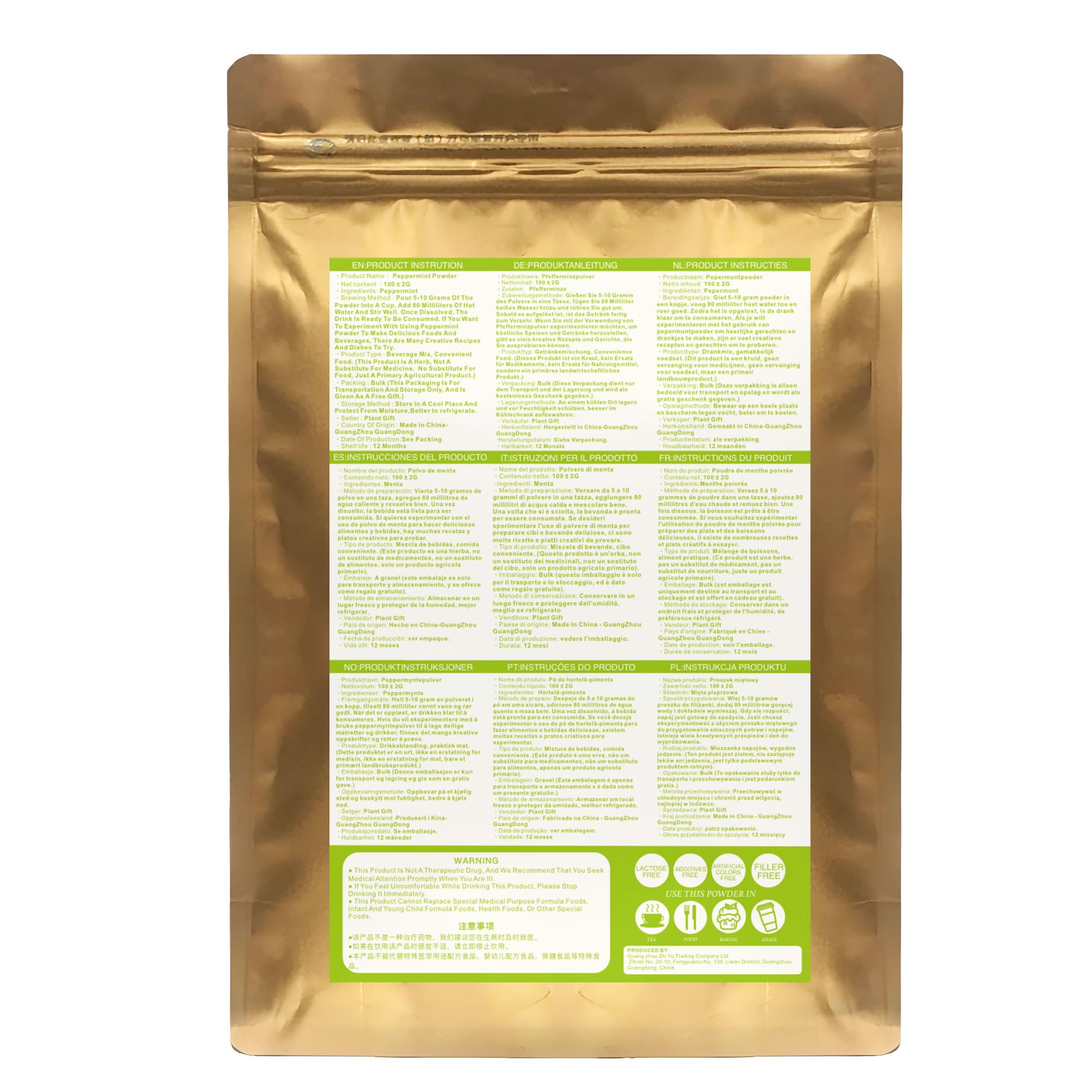 100% Pure Peppermint Powder 薄荷粉 Farina di Menta Peppermint (Mentha Piperita) Menta - Gusto Freddo - Tè alle erbe