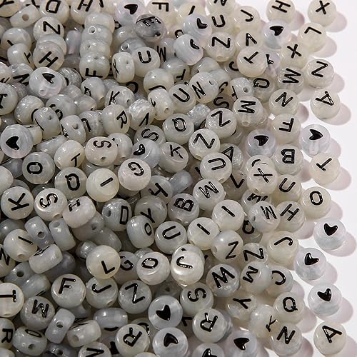 1000 cuentas de letras acrílicas del alfabeto, de 0.15 x 0.27 pulgadas, cuentas que brillan en la oscuridad, para pulseras y fabricación de joyas