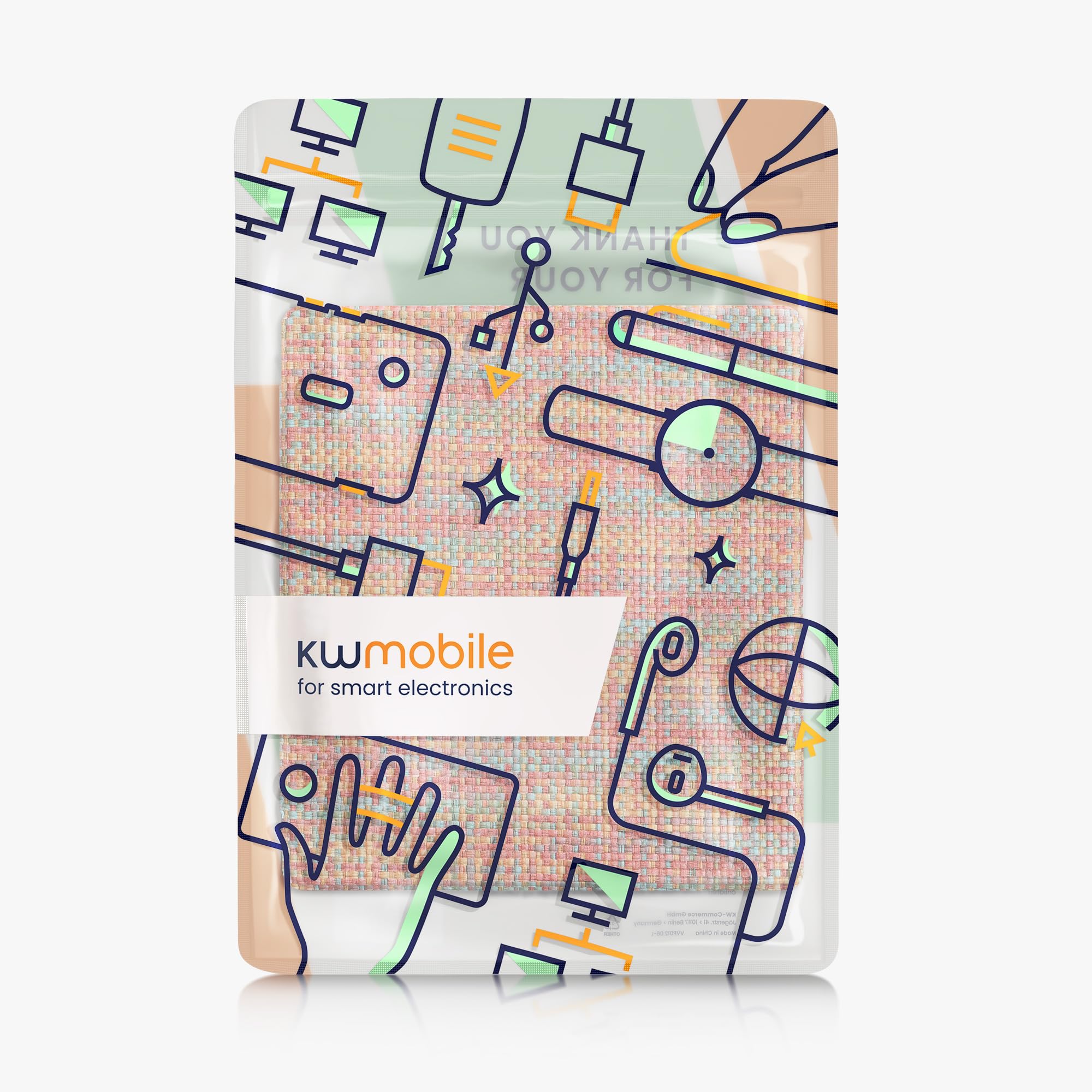 kwmobile Custodia eReader Compatibile con Amazon Kindle Scribe (2022/2024) eReader - Cover eBook PVC con Chiusura Magnetica - Flip Case Effetto Fibra Multicolore
