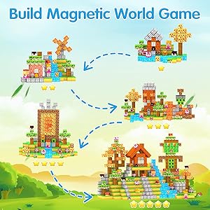 200 PCS Magnetic Building Blocks, 0.8 Inches Magnet Toys for Kids, Stacking Magnetic Building Cubes, STEM Montessori Sensory Stacking Blocks for Kids Ages 3-4-5-6-7-8-9-10 Christmas Birthday Gifts