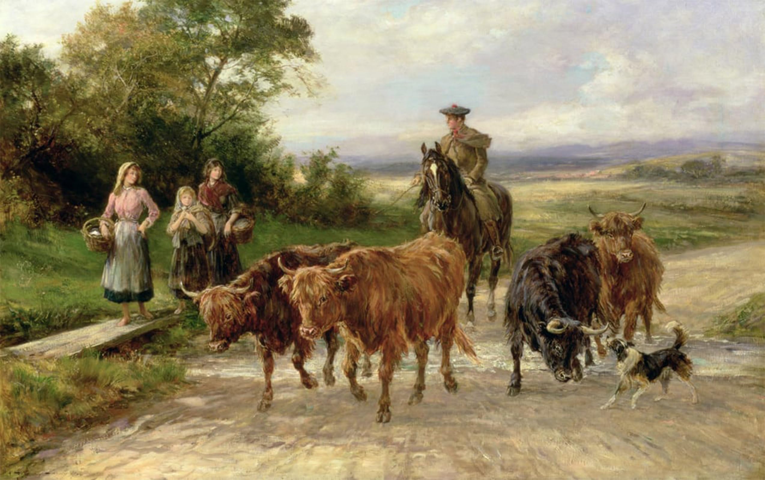 SERENDIPITP Abstract Painting Mural Print Picture Wall Decor Painting the Handsome Drover by Heywood Hardy Vintage Wall Artwork for Home Decor 60x90cm