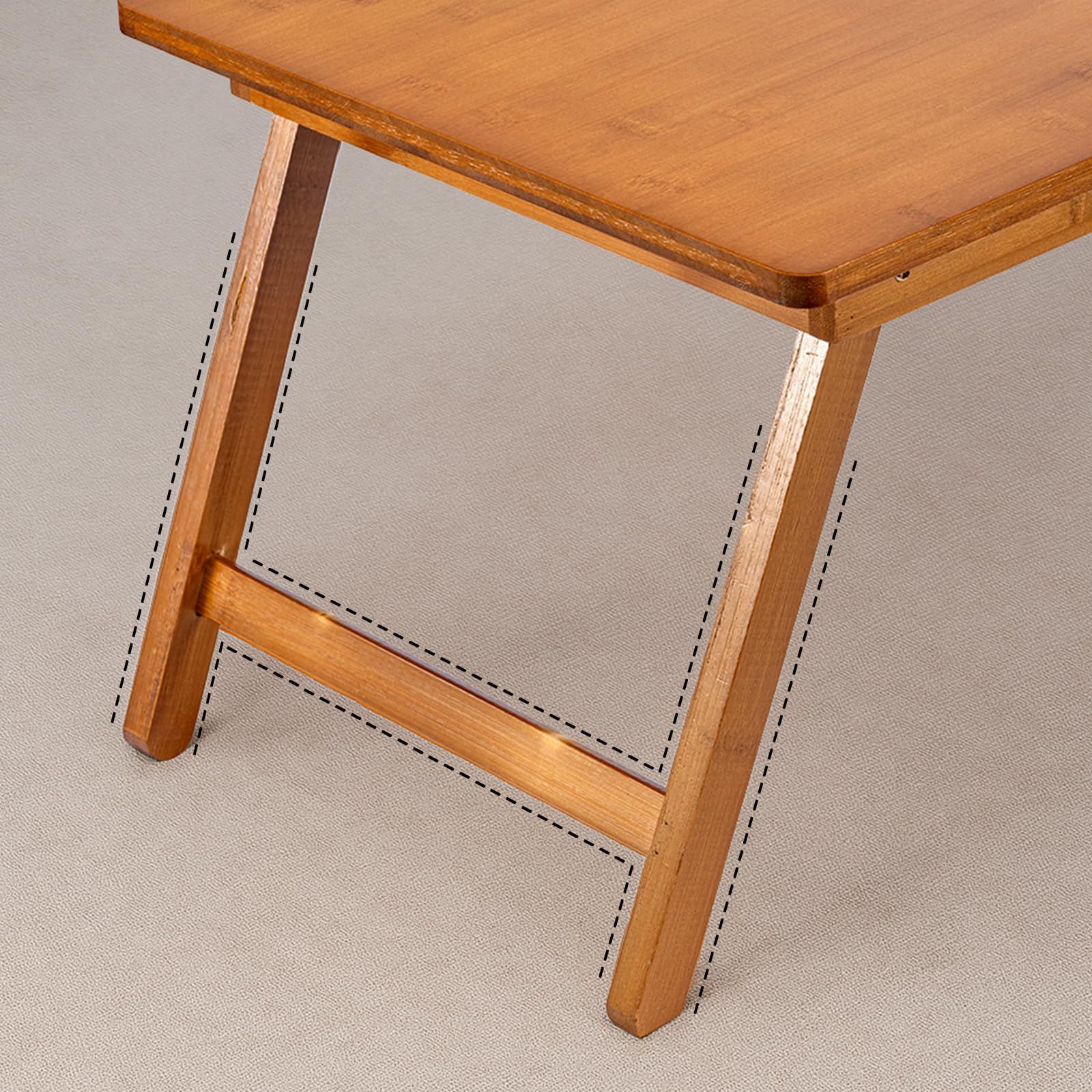 Niedriger Klapptisch aus Bambus 67x34x27 cm – Kleiner Faltbarer Beistelltisch für Balkon, Camping, Sofa, Bett oder Outdoor, robust, geruchsneutral, platzsparend