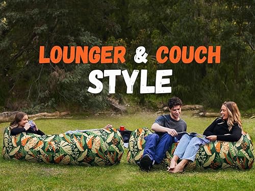 Miniatura 7 de WEKAPO Tumbona inflable  Accesorios de camping y playa, sofá inflable portátil para senderismo, césped, películas al aire libre y festivales de