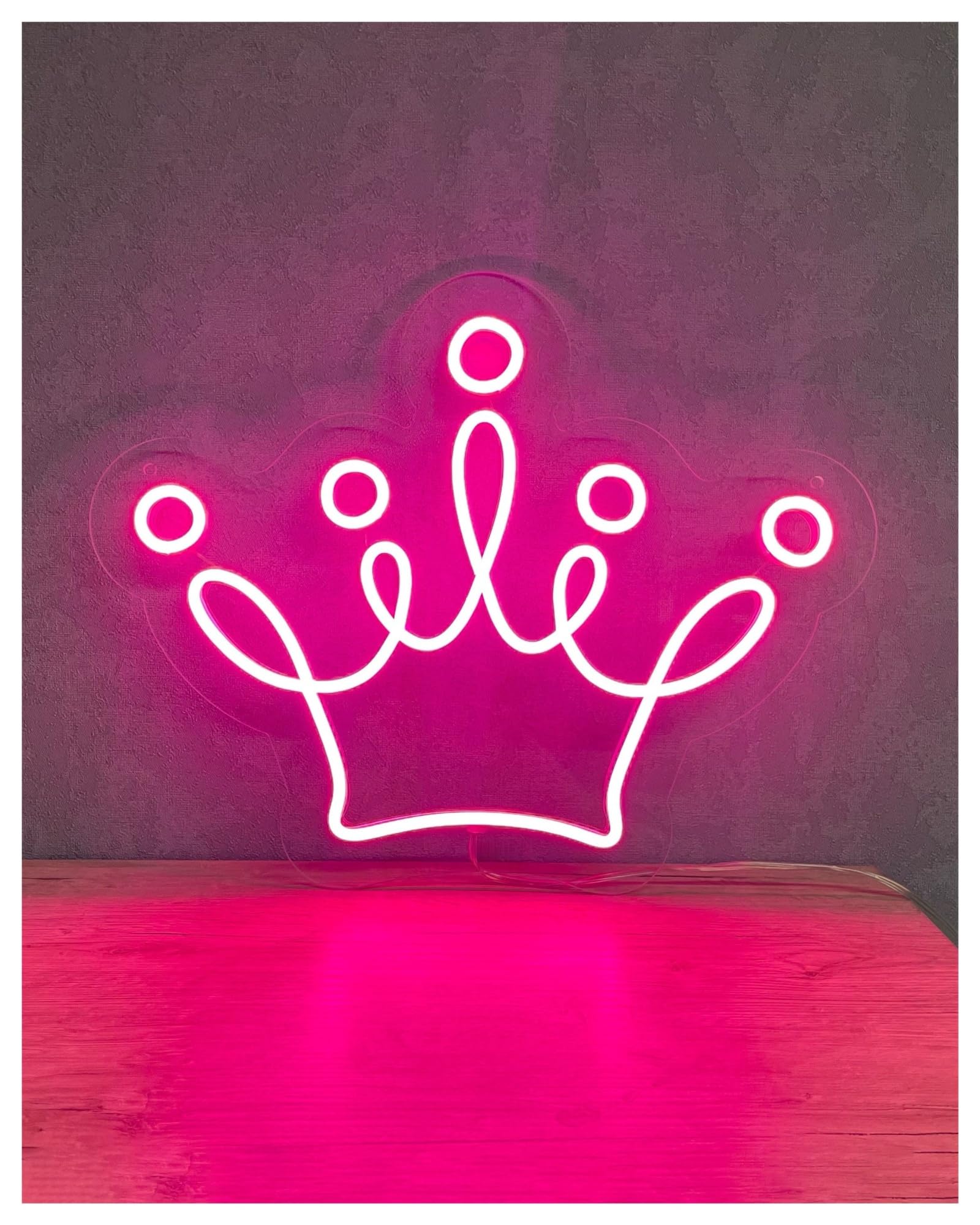 RONGCH Hanging Art Signs Queen Crown Neon Sign Wall Bedroom Gameroom Bedroom Bar Livingroom Birthday Party Decoration 45cm