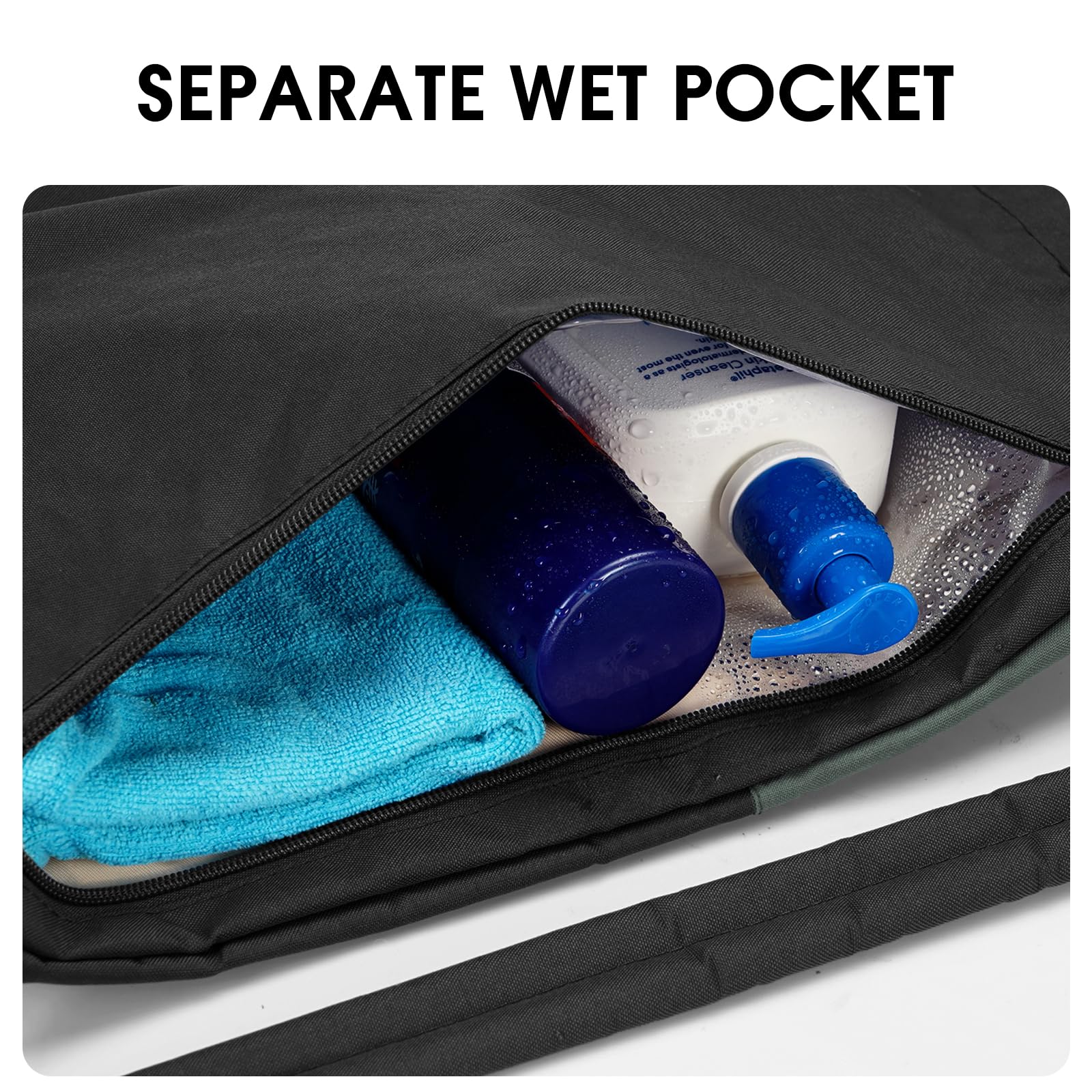 WANDF Mochila con cordón, bolsa de gimnasio deportiva con compartimento húmedo, mochila cordón resistente al agua, bolsa cincha para hombres y mujeres - 3