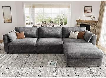 KKL Oversize Modular Sectional Sofa with Adjustable Backrest, 113