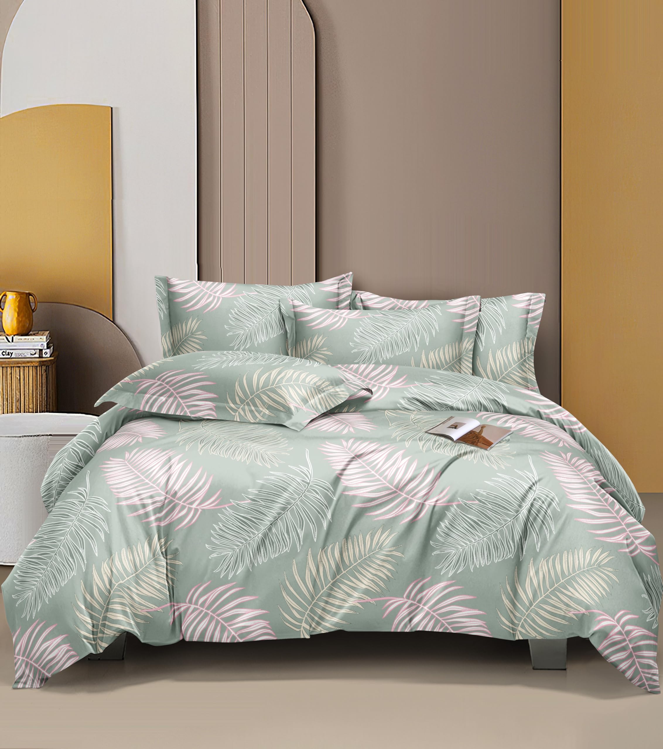 THE HOME STYLE Cotton Elastic Fitted All Around Printed Full Length Single Bed Bedsheet with 1 Pillow Cover (36"x78", Petal Green) (B0D2NMNX3B) Amazon Price History, Amazon Price Tracker
