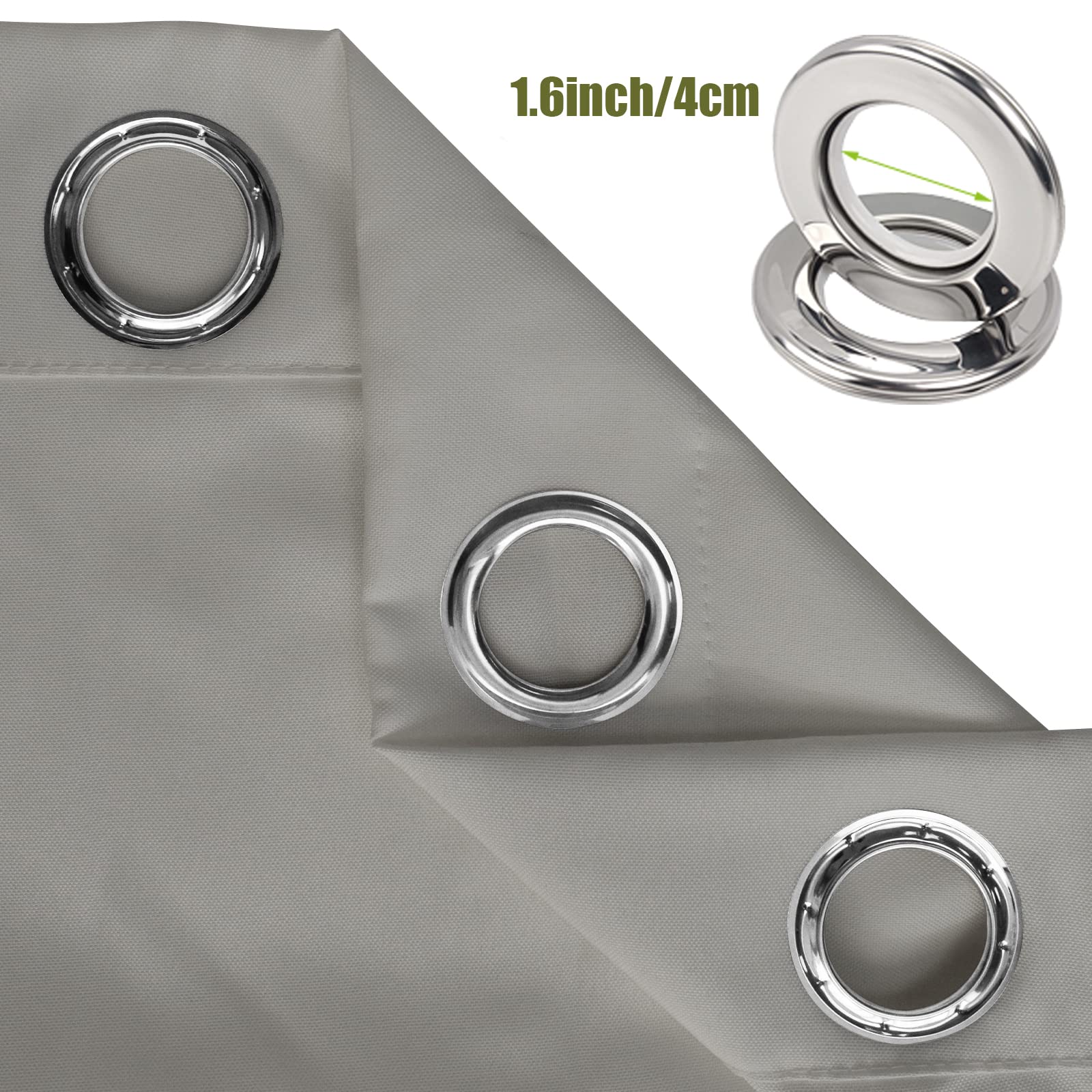 Rideaux d'extérieur imperméables avec œillets, 110 x 130 cm, protection UV et coupe-vent pour terrasse, balcon et jardin – Rideaux d'extérieur durables améliorant l'intimité