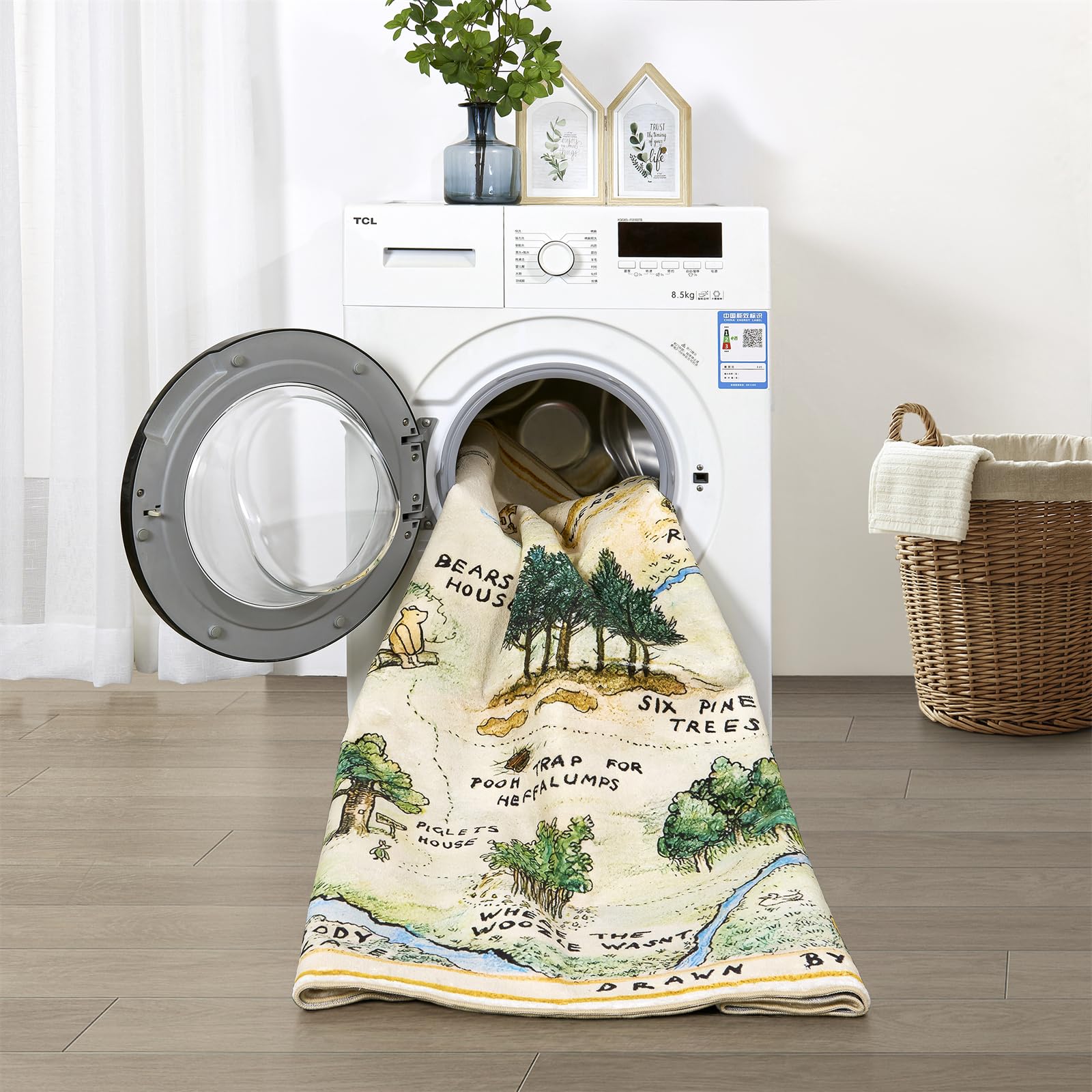 5x7 Washable Nursery Rug, Cute Woodland Kids Play Rug For Girls Boys Neutral Soft Crawling Play Mat For Classroom Children Toddlers Bedroom Stain Resistant Easy Clean, 100 Acre Wood Map Carpet - View #5