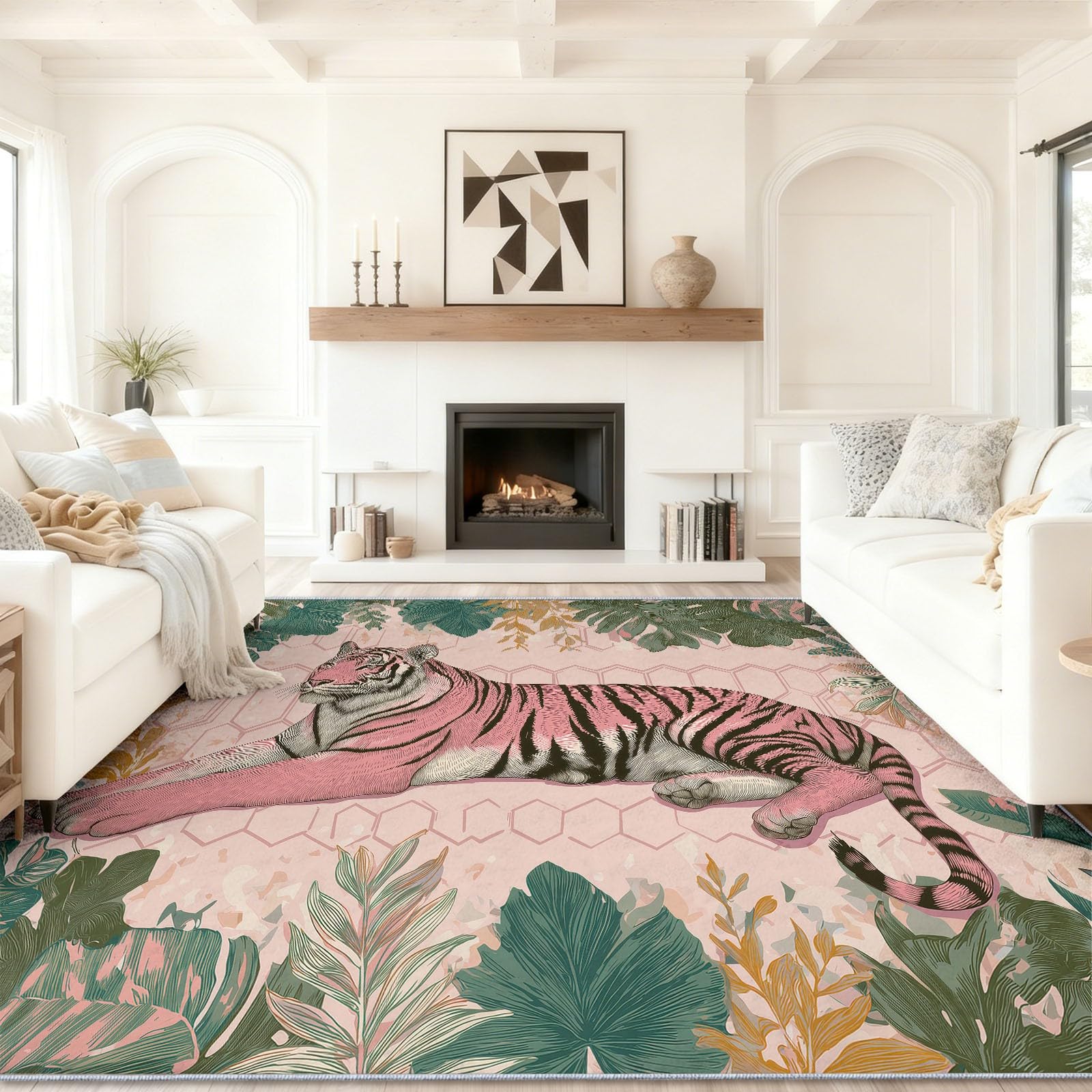 Boho Teppich Wohnzimmer80 x 150 cm Rosa