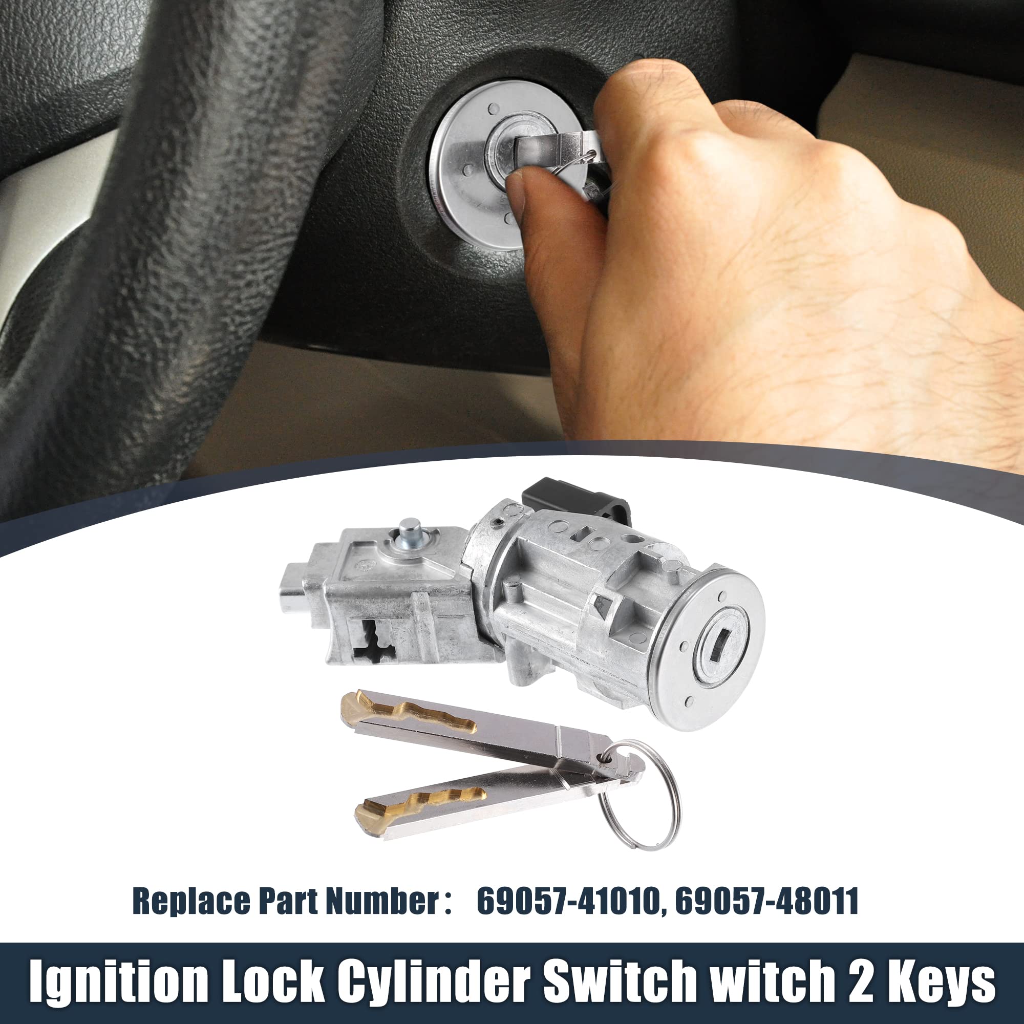 Slotcilinder Reparatie Kit Contactslot Ontsteking Slot Cilinder Vervanging – 2 Sleutels, Compatibel Met Citroën AX, Berlingo, Saxo, Xantia Auto Ontsteking Slot Cilinder