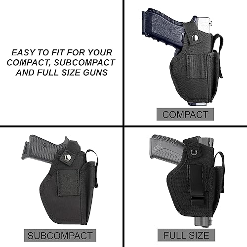 Miniatura 9 de Fundas de pistola para hombresmujeres, funda 380 para pistolas, funda universal de Airsoft derechaizquierda, IWBOWB de 0.354 in para transporte