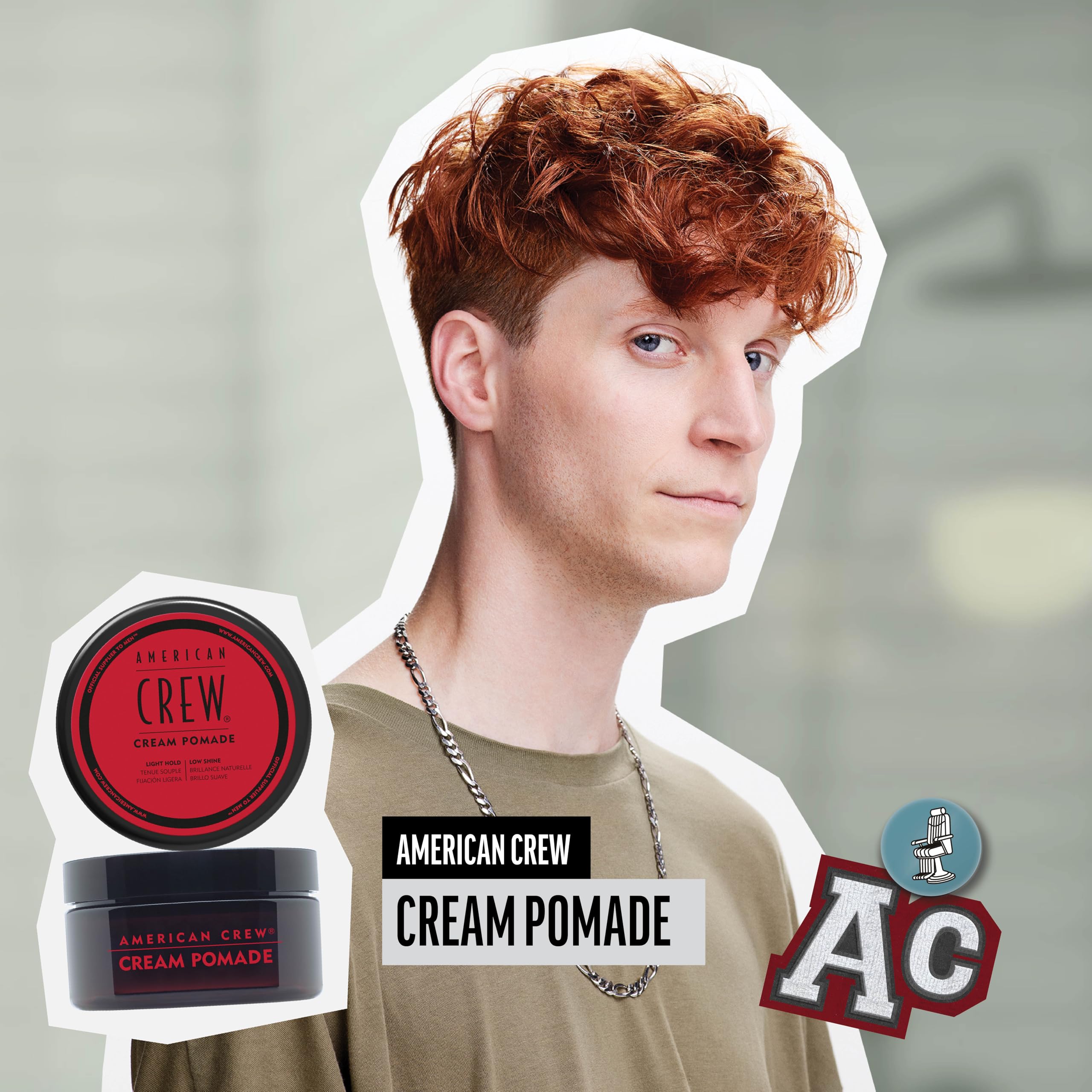 American Crew Cream Pomade, Pomada para el Pelo, Fijación Ligera y Poco Brillo, Acabado Natural, Muy Hidratante para el Cabello, Crema Moldeadora para Controlar el Peinado, 85g